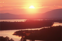 Scenery in V�sterbotten under the midnight sun